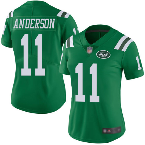 New York Jets Limited Green Women Robby Anderson Jersey NFL Football #11 Rush Vapor Untouchable->youth nfl jersey->Youth Jersey